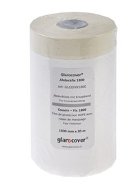 Glarocover / Matériel de couverture - Glarocover Couvre - Fix 1800, film de protection HDPE avec ruban de masquage, pour l'intérieur, largeur 1800 mm, rouleaux à 20 m