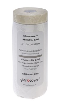 Glarocover / Matériel de couverture - Glarocover Couvre - Fix 2700, film de protection HDPE avec ruban de masquage, pour l'intérieur, largeur 2700 mm, rouleaux à 20 m