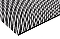 Tôles perforées, perforation à trous ronds 2m x 1m - Tôles perforés Couleur une côté noir, une côté blanc  200/100 cm 