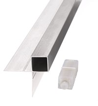 Profilés d'angle, alu 0.8 mm  - Profilés d'angle carrés extrudés avec tenon de liaison 18/18 alu éloxé