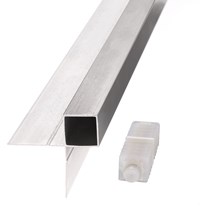 Profilés d'angle, alu 0.8 mm  - Profilés d'angle carrés extrudés avec tenon de liaison 18/18 alu brut