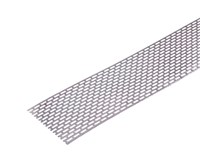 aluminium 1 mm, perforation à trous rectangulaires  - Bandes d'aération largeur 100 mm alu brut, perforation à trous rectangulaires