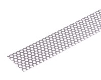 aluminium 1 mm, perforation à trous ronds - Bandes d'aération largeur 40 mm alu brut, perforation à trous ronds