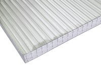 Flachplatten lichtdurchlässig Polycarbonat Stegplatte 32 mm X-Struktur Hitzeabweisend farblos/transparent,  B 1230 x L 6000 mm