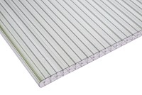 Flachplatten lichtdurchlässig Polycarbonat Stegplatte 16 mm X-Struktur Hitzeabweisend farblos/transparent, B 1200 x L 6000 mm